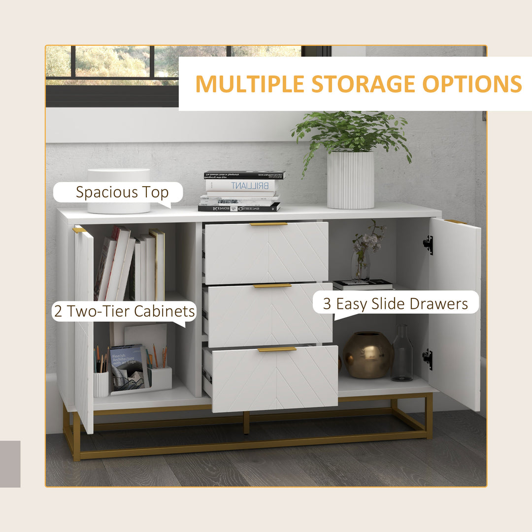 Modern Storage Cabinet Freestanding Cupboard with 3 Drawers for Dining Room