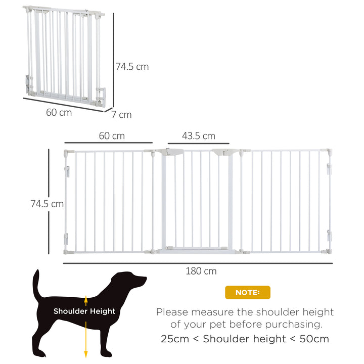 Pet Safety Gate 3-Panel Playpen Fireplace Christmas Tree Metal Fence Stair Barrier Room Divider w/Walk Through Door