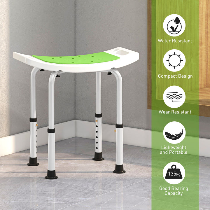 6-Level Height Adjustable Aluminium Bath Stool with Non-Slip Design