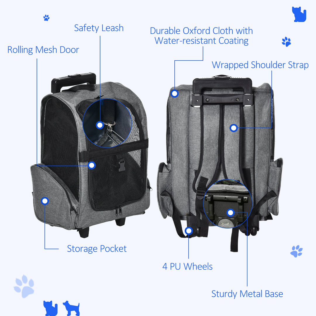 Pet Mobility Carrier: Portable Dog Travel Bag with Trolley