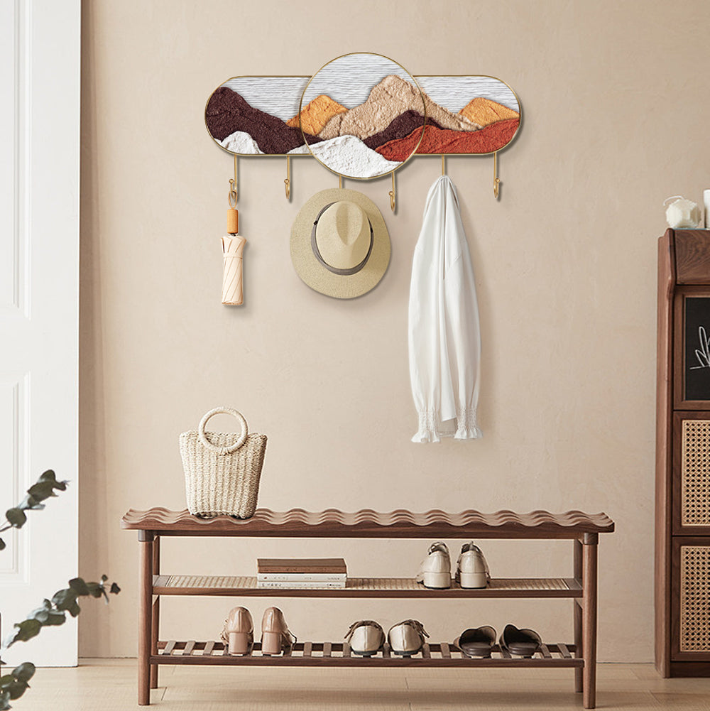 60cm Wall Art Decorative Coat Rack with 6 Hooks