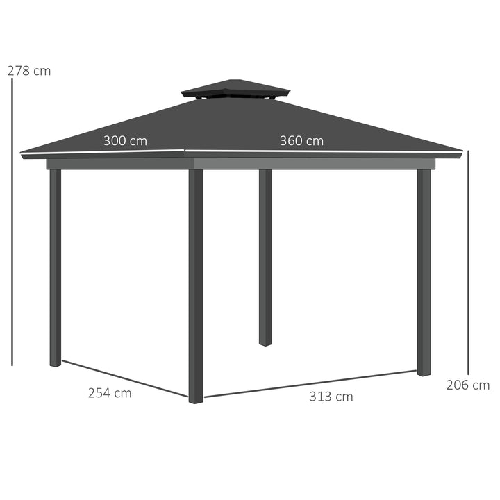 3.6 x 3 (m) Outdoor Polycarbonate Gazebo