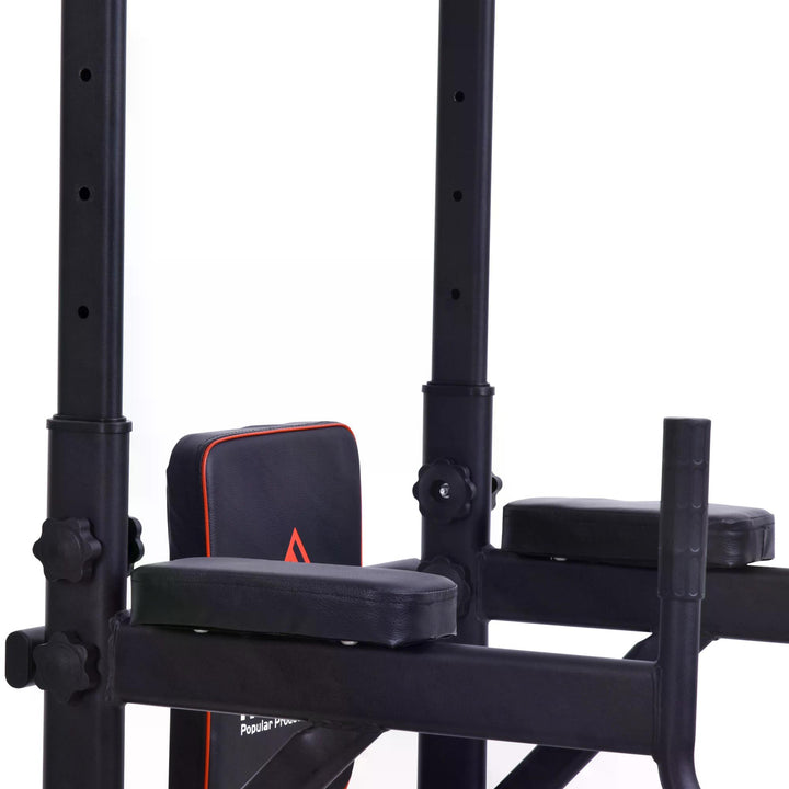 Steel Strength Training Power Tower Pull Up Station Black/Red