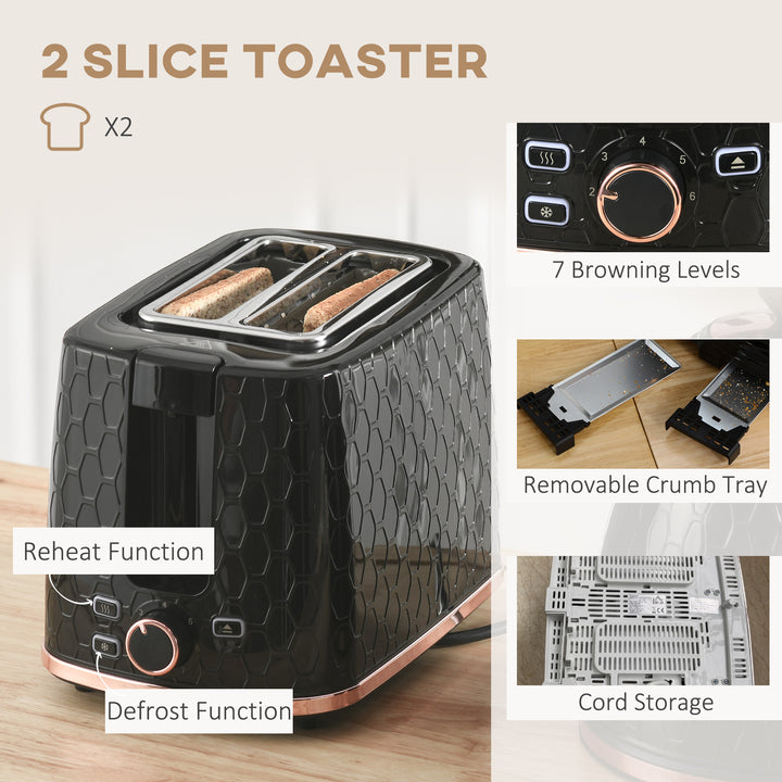 1.7L 3000W Fast Boil Kettle & 2 Slice Toaster Set