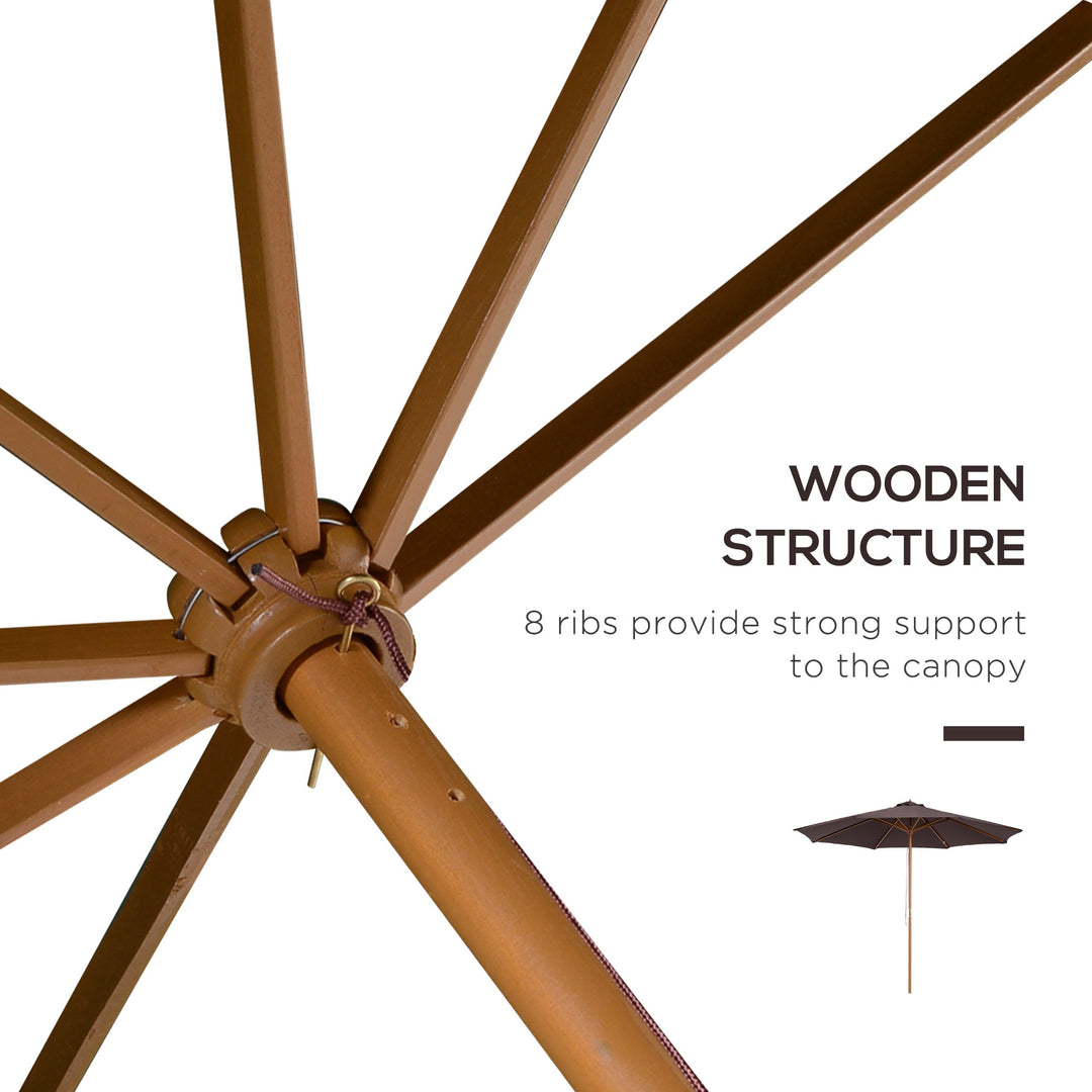 Bamboo Wooden Patio Umbrella