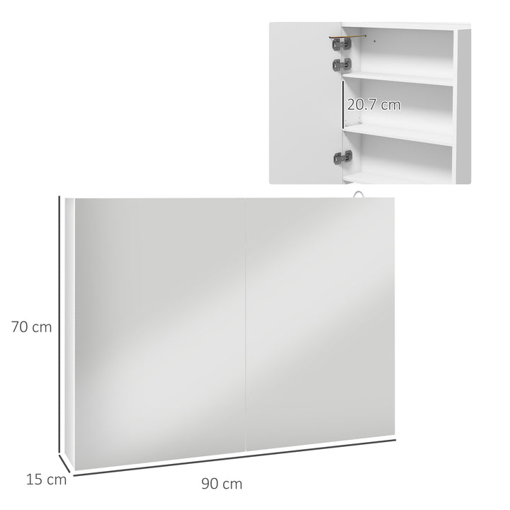 Kleankin LED Bathroom Mirror Cabinet