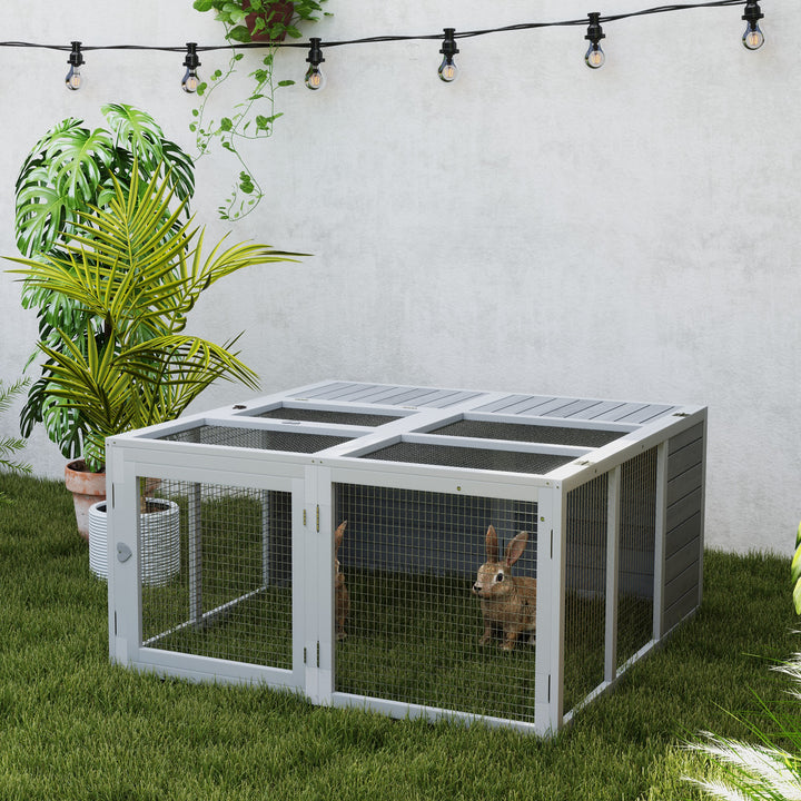 Rabbit Hutch with Openable Foldable Roof