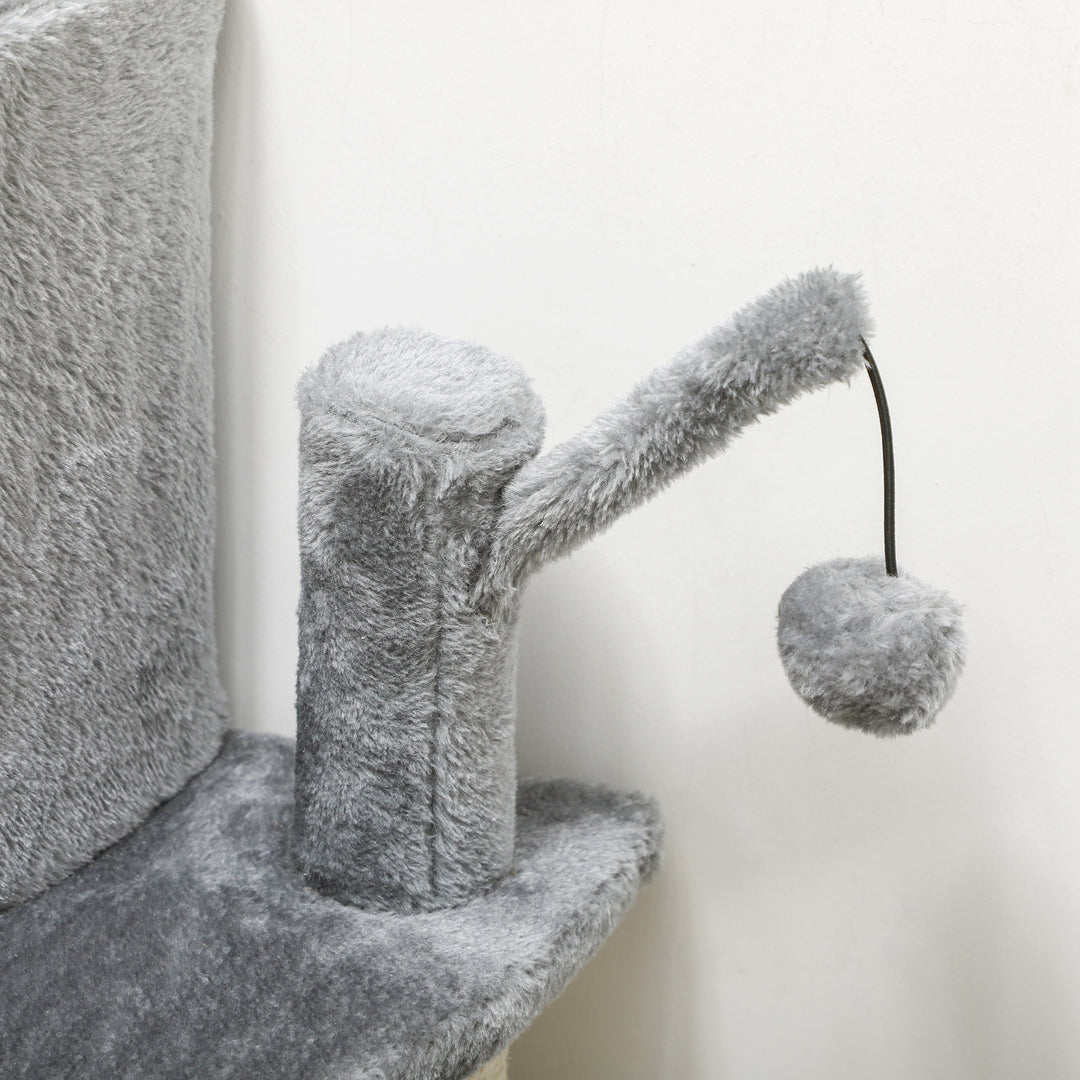 Sisal 100cm Cat Tree Tower with Sisal Scratching Post Grey