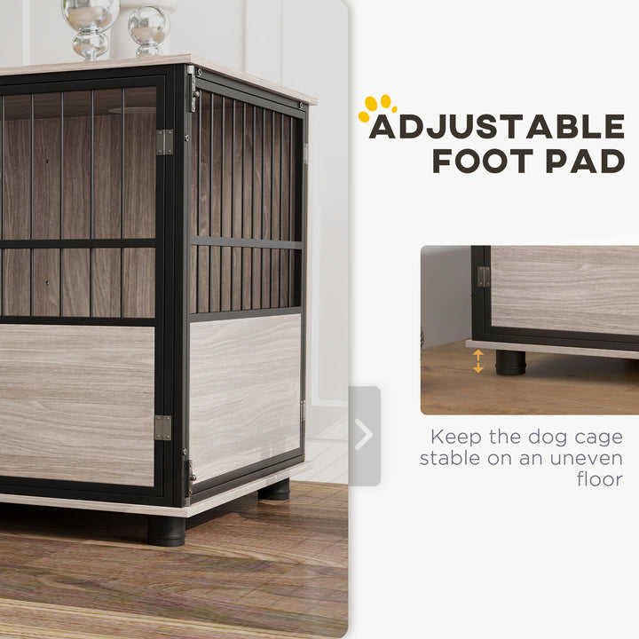 XL Dog Crate Dog Cage End Table Indoor with 3 Doors Soft Washable Cushion