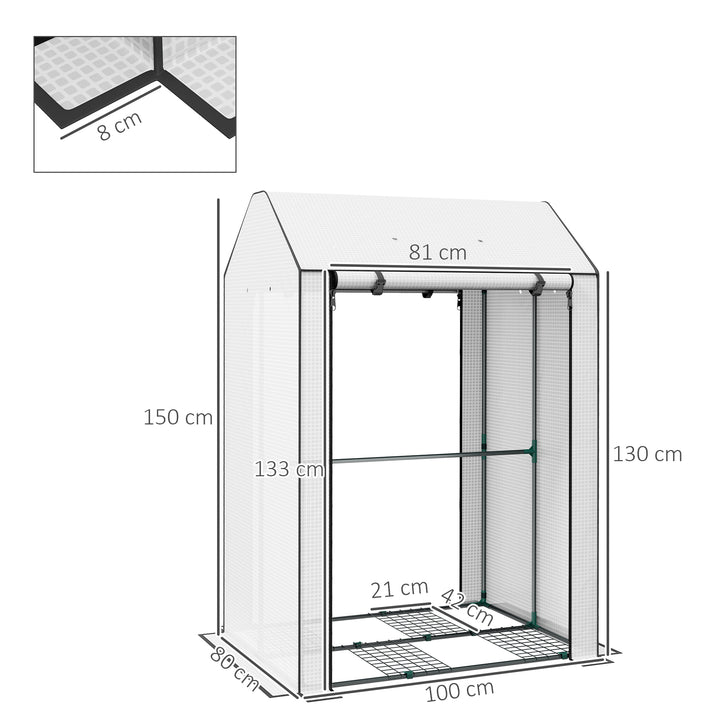 Mini Greenhouse with 4 Wire Shelves Portable Garden Grow House Upgraded Tomato Greenhouse with Roll Up Door and Vents