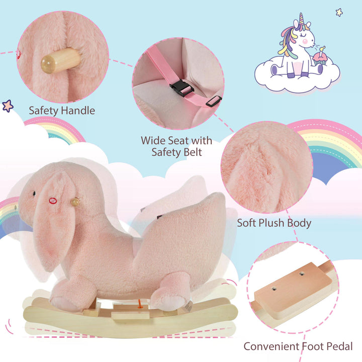 Plush Rocking Rabbit: Sound Effects Ride-On Toy for Toddlers