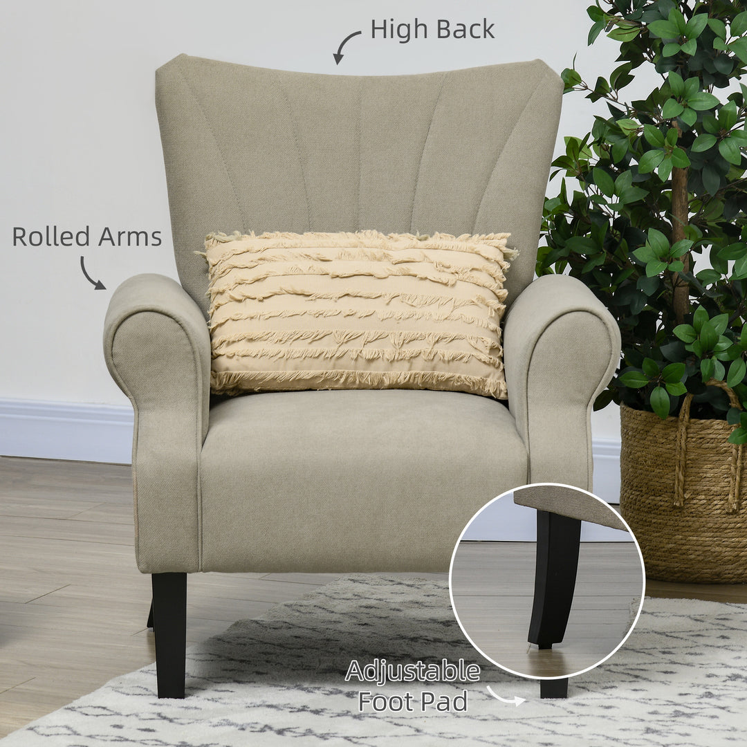 Upholstered Accent Chair with High Back