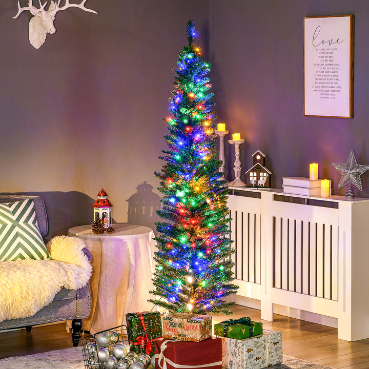 6' Artificial Prelit Christmas Trees Holiday Décor with Colourful LED Lights