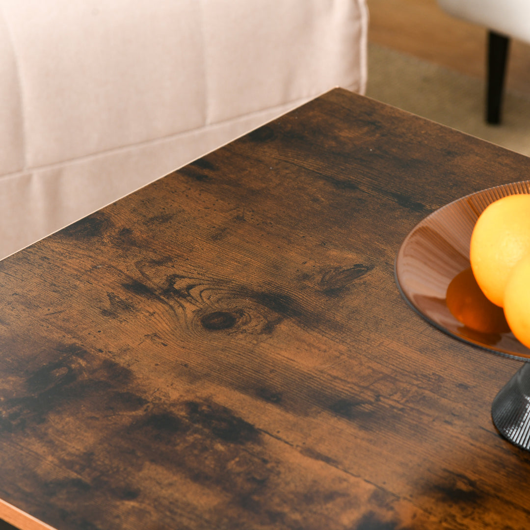 Industrial Coffee Table with Storage Shelf