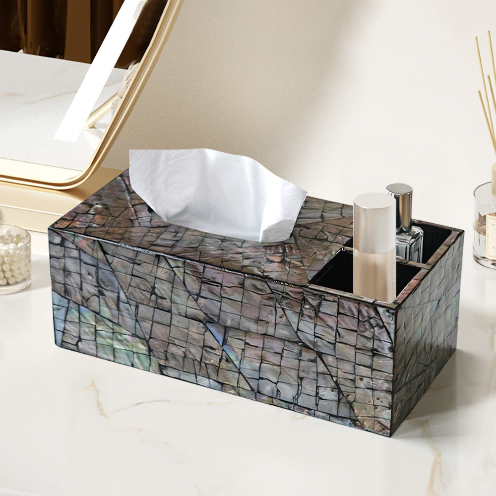 Modern Tissue Box Cover Multifunctional Nightstand Organizer with Remote Control Holder