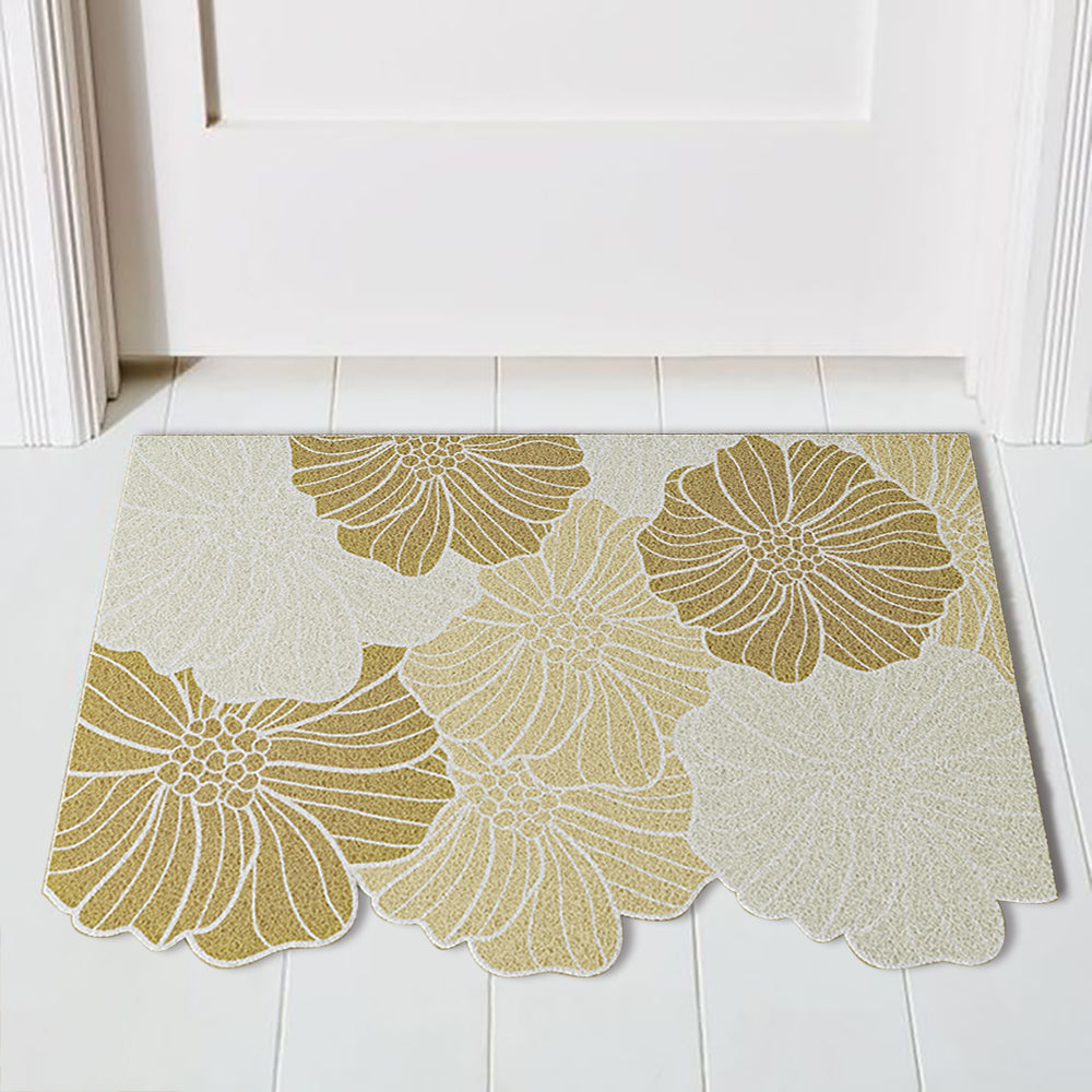 Morden Brown Flowers Novelty Mat Non-slip Entryway Rug 600MM X 900MM