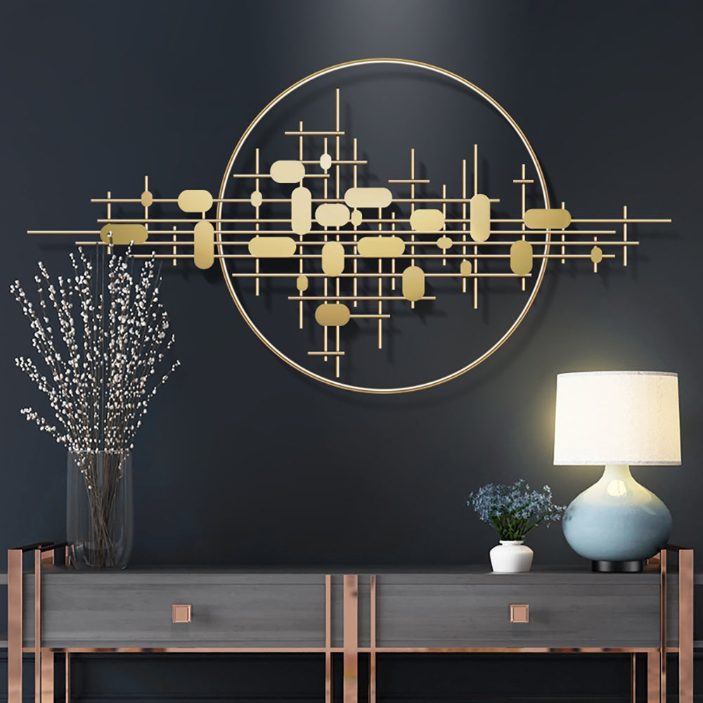 3D Modern Big Gold Wall Decor For Living Room Unique Decorative Metal Home Hanging Art