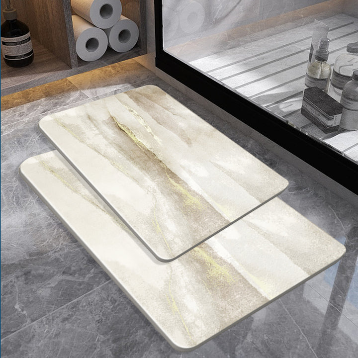 2 Pieces Modern Non-Slip Bath Mat Abstract Rug 400mm x 600mm & 500mm x 800mm