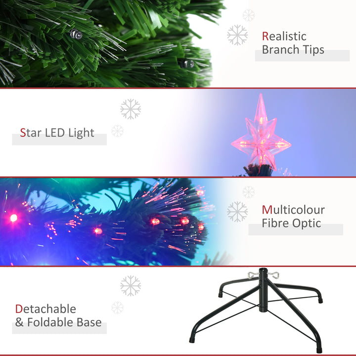 5ft 150cm Green Fibre Optic Artificial Christmas Tree-Multi