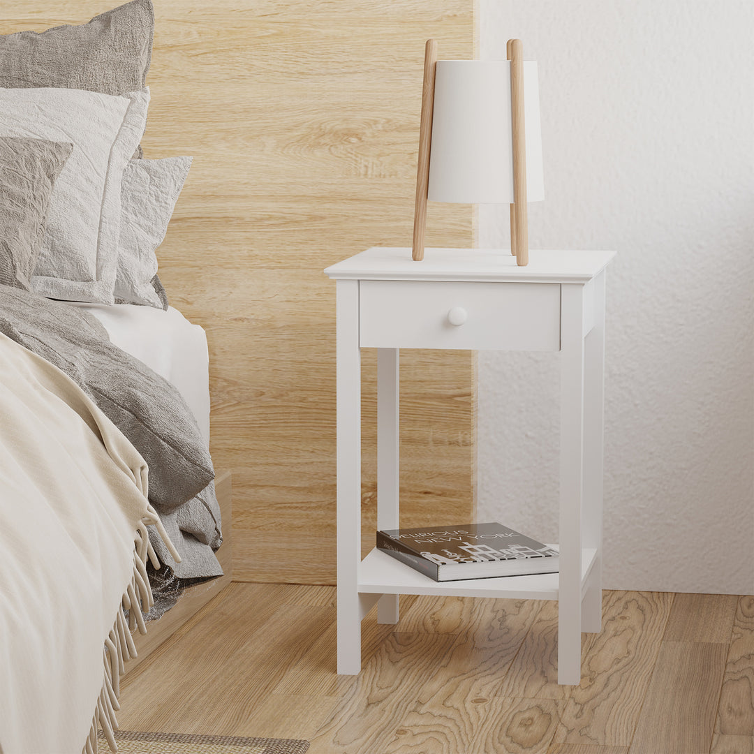 HOMCOM White Bedside Table