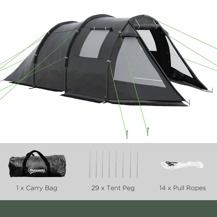 Spacious Tunnel Tent for 3-4 Persons