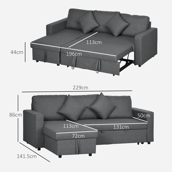 Corner Sofa Bed with Storage