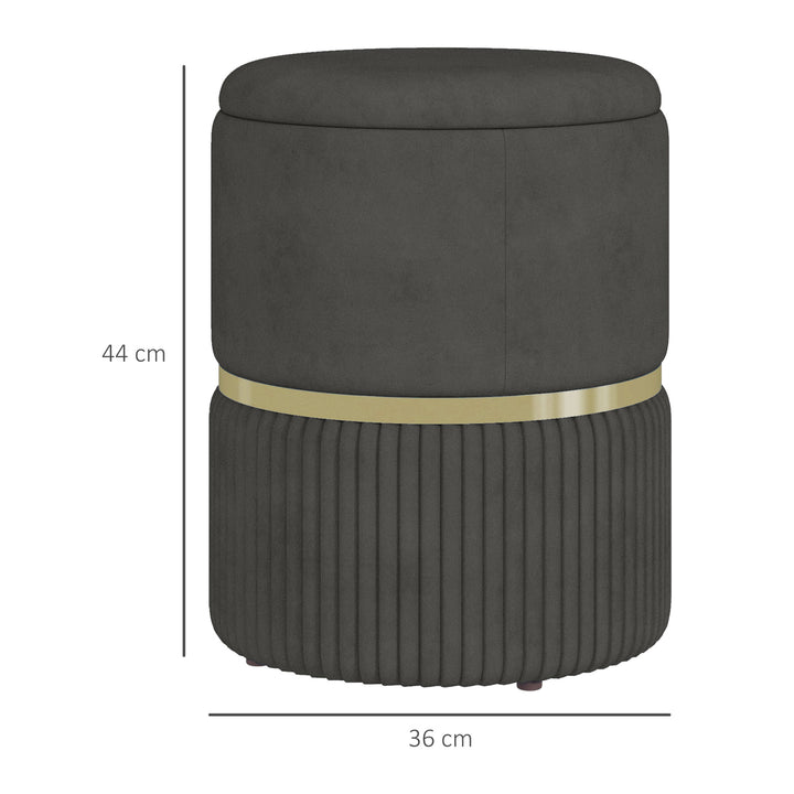 Velvet-feel Round Ottoman Stool