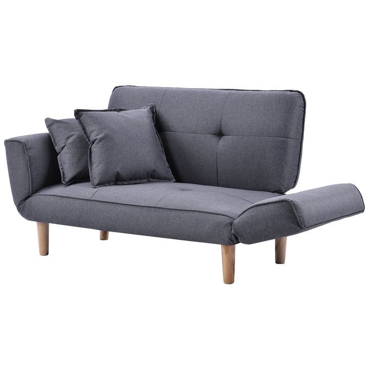 Compact 2 Seater Sofa Bed Couch - Grey