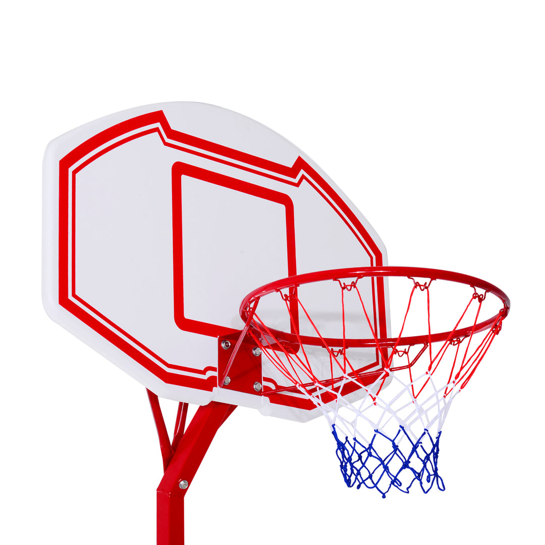 Steel Basketball Stand Height Adjustable Hoop Backboard Red