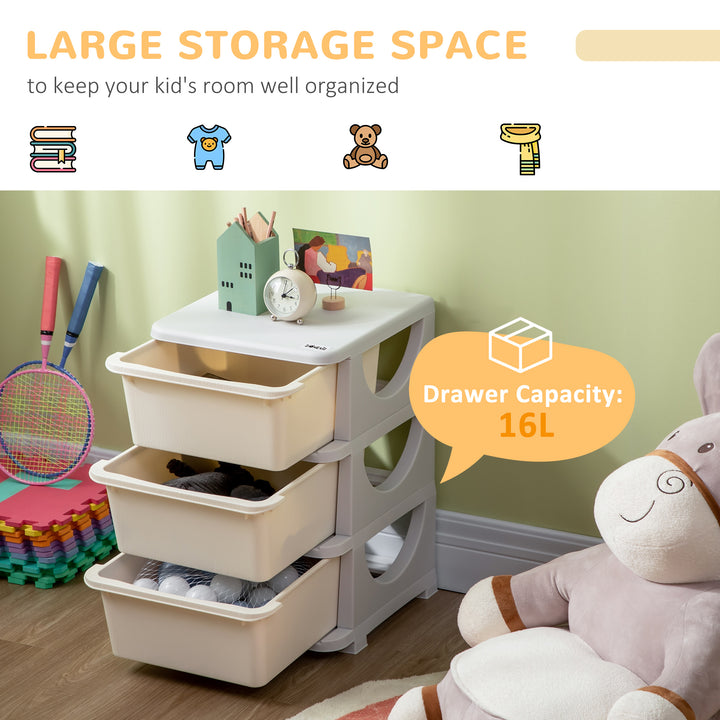 3-Tier Toy Storage Box Kids Toy Storage with Removable Boxes