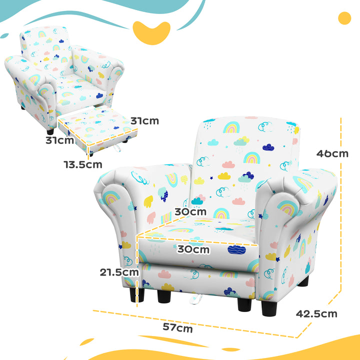 2 Piece Kids Sofa Set with Cloud Design