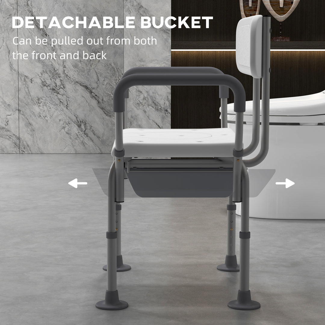 Height Adjustable Shower Stool with Arms and Back