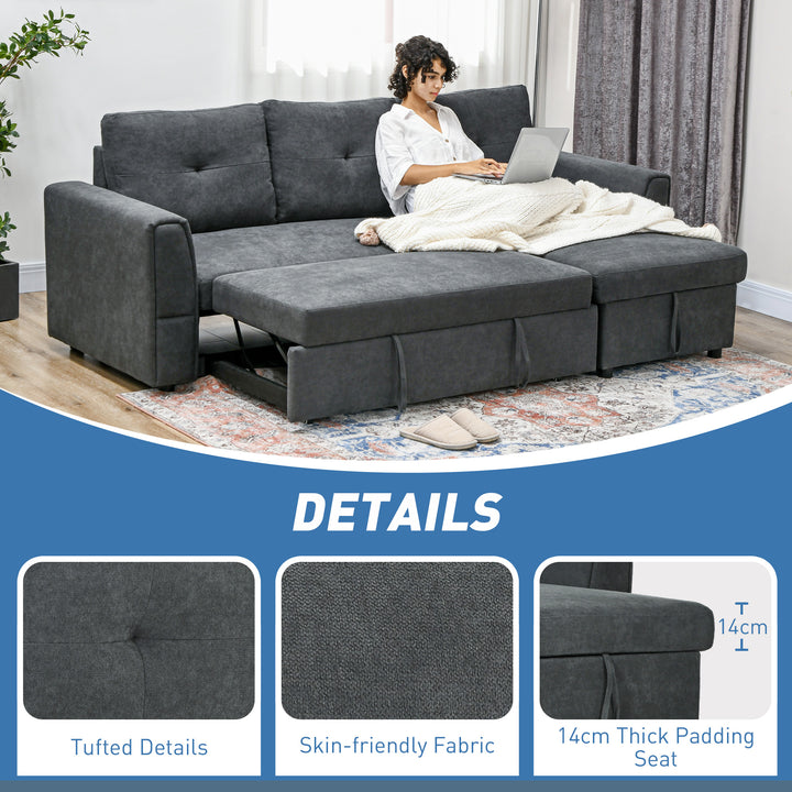 3 Seater Sofa Bed with Chaise Lounge, Recliner