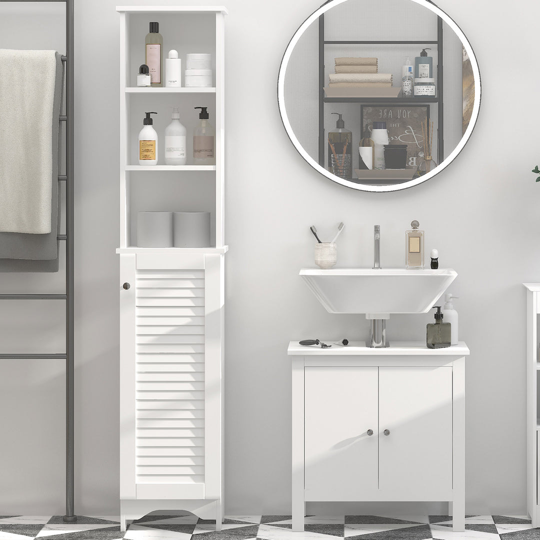 HOMCOM Tall Bathroom Storage Cabinet with 6 Shelves