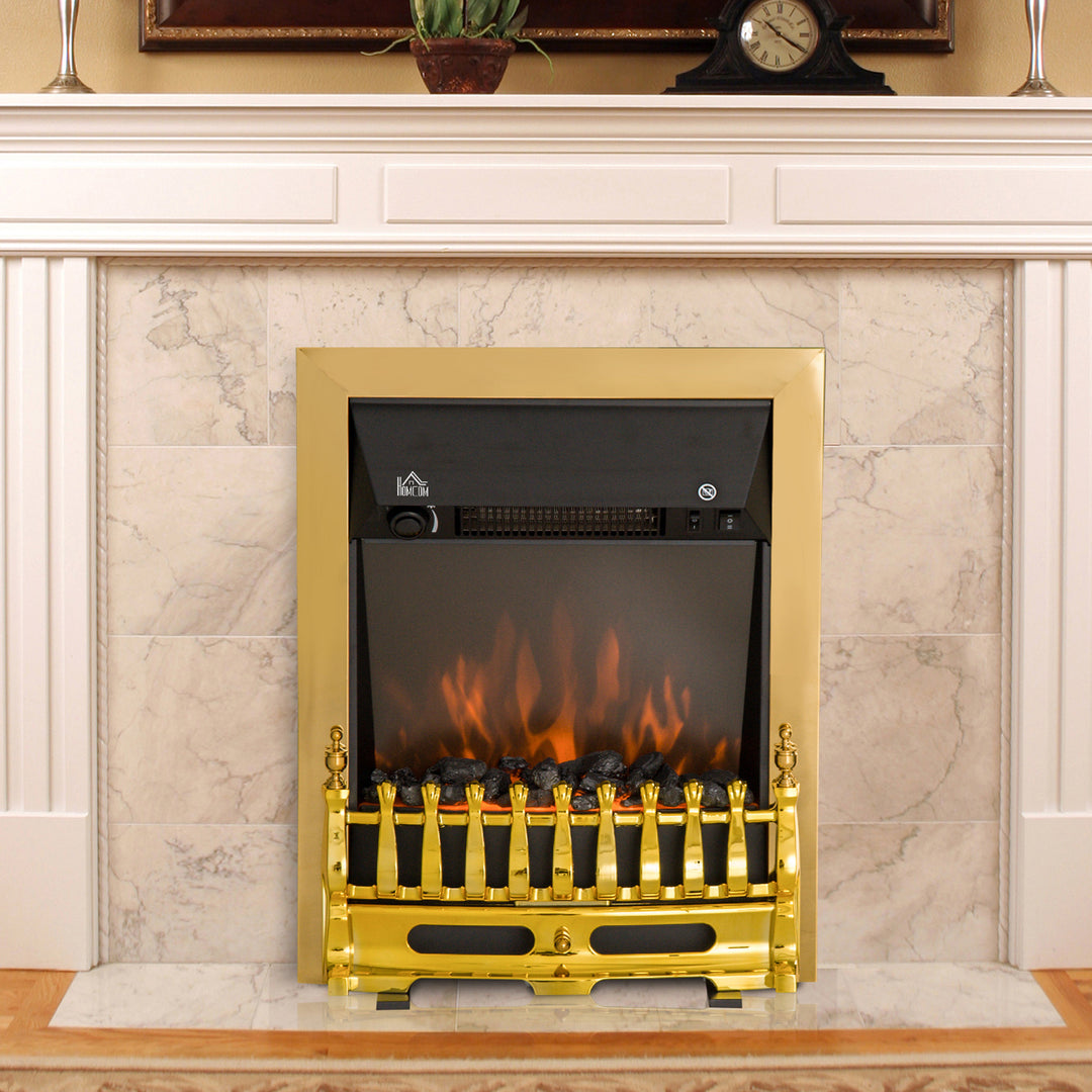 LED Flame Electric Fire Place-Golden