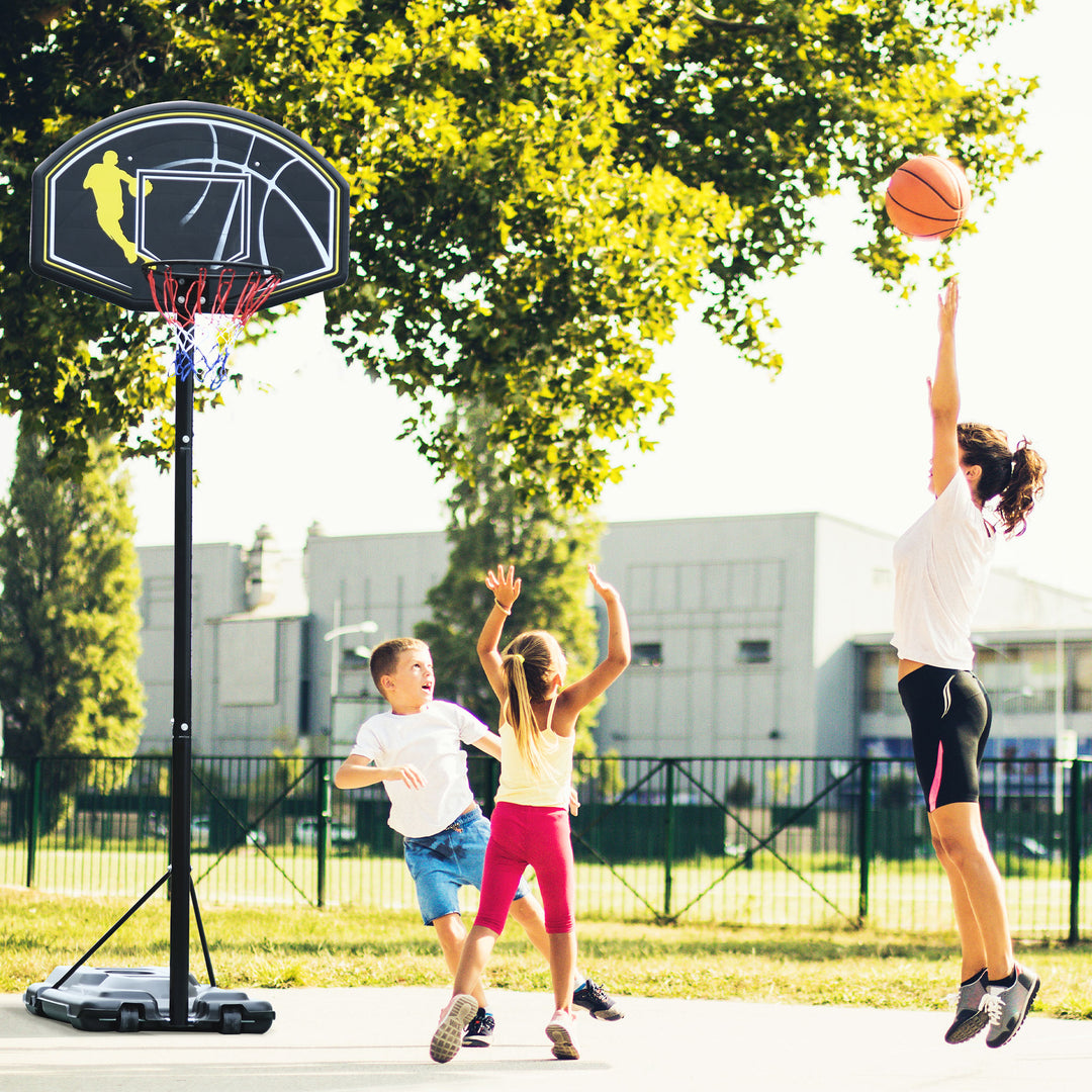 Adjustable Basketball Hoop: Portable Outdoor Net Backboard with Wheels