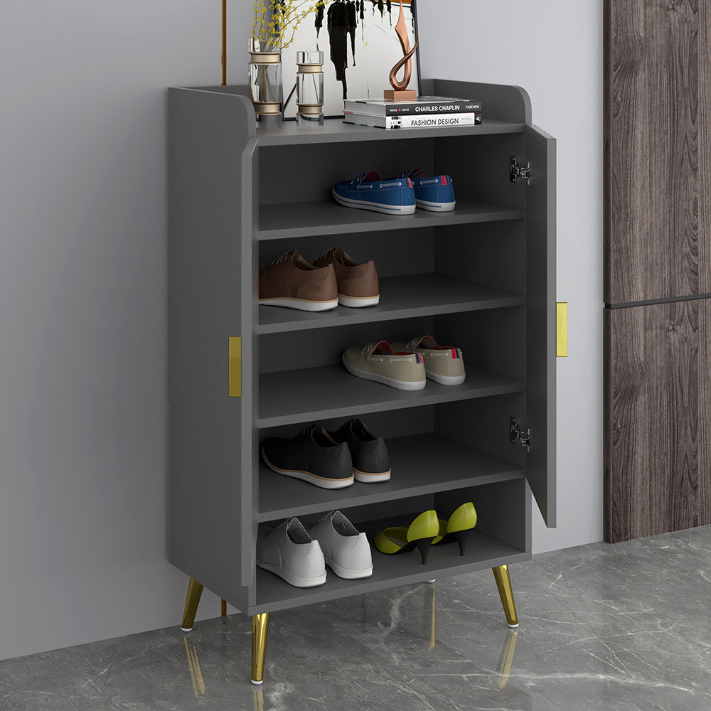 Yellar Nordic Gray Shoe Storage Cabinet 5 Shelves Entryway Shoe Cabinet