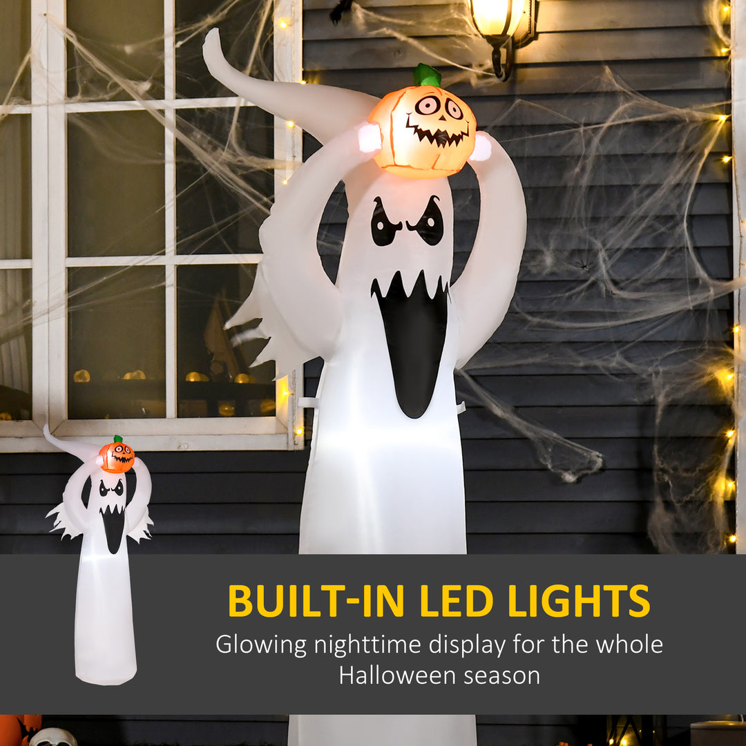 6FT 1.8m LED Halloween Inflatable Decoration Floating Ghost & Pumpkin Party Outdoors Yard Lawn