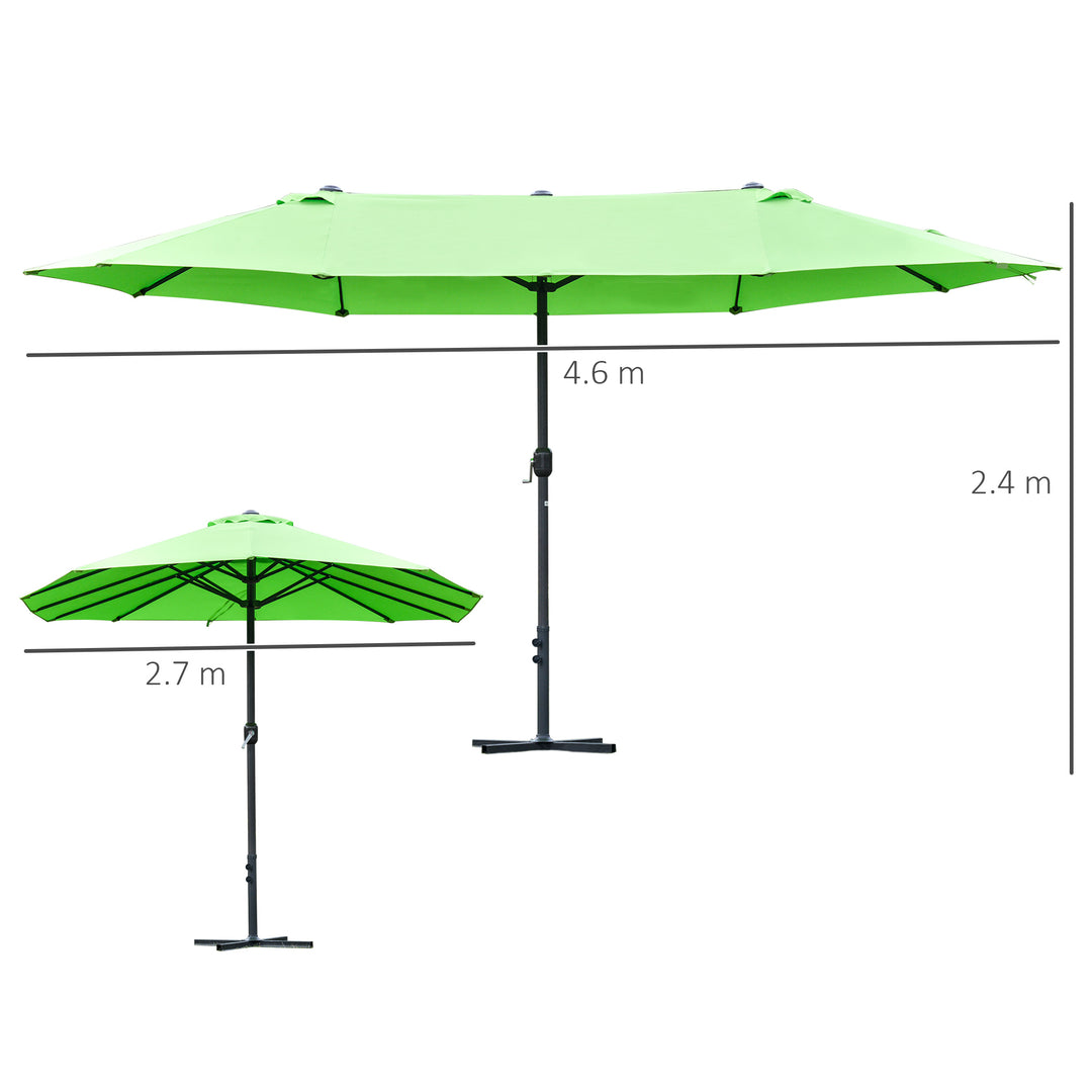 Waterproof Double-Sided Parasol: 4.6m Weather-Resistant Canopy with Cross Base