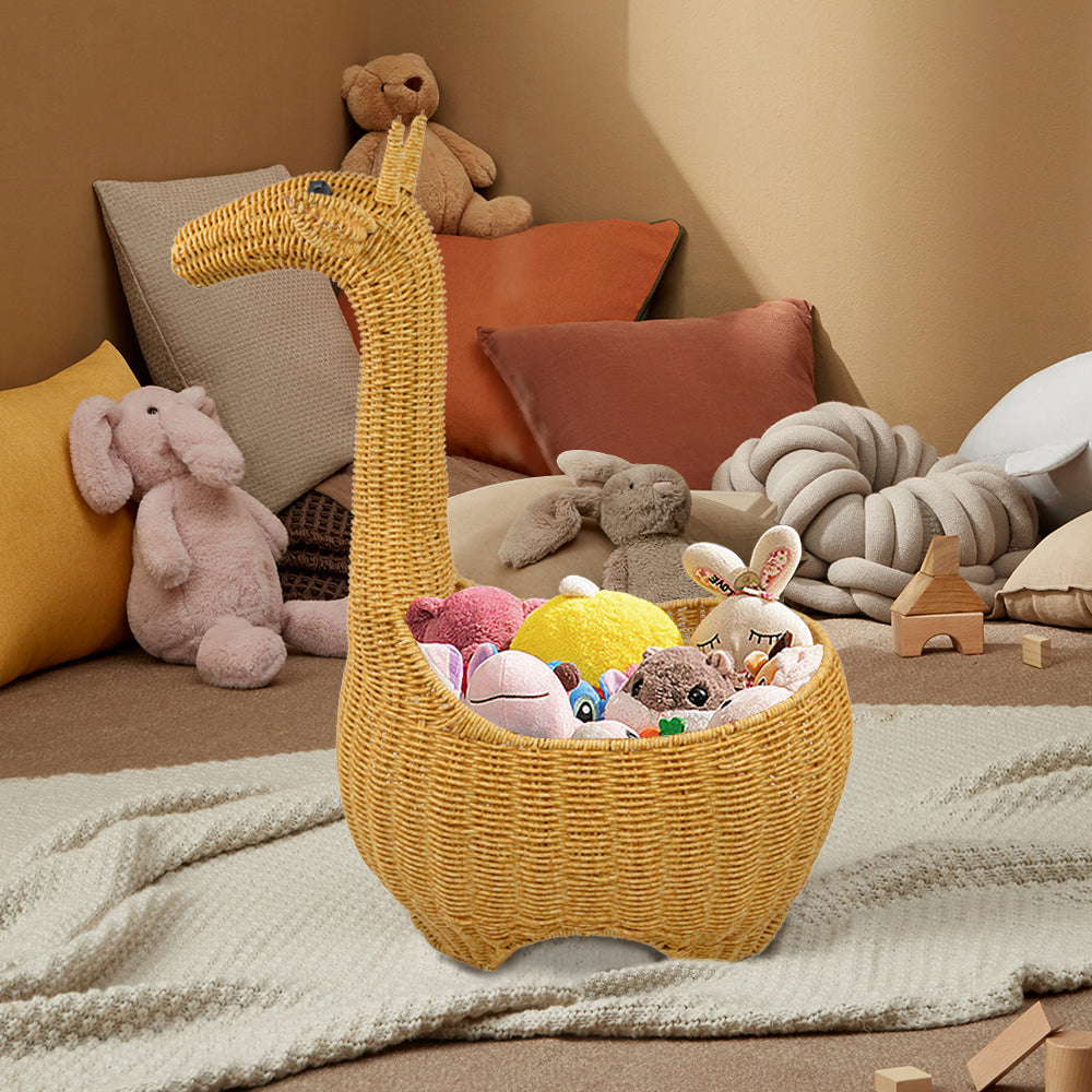 Giraffe Rattan Floor Toy Storage Basket