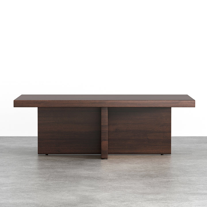 Modern Wooden Rectangle Coffee Table Living Room Cocktail Table in Walnut