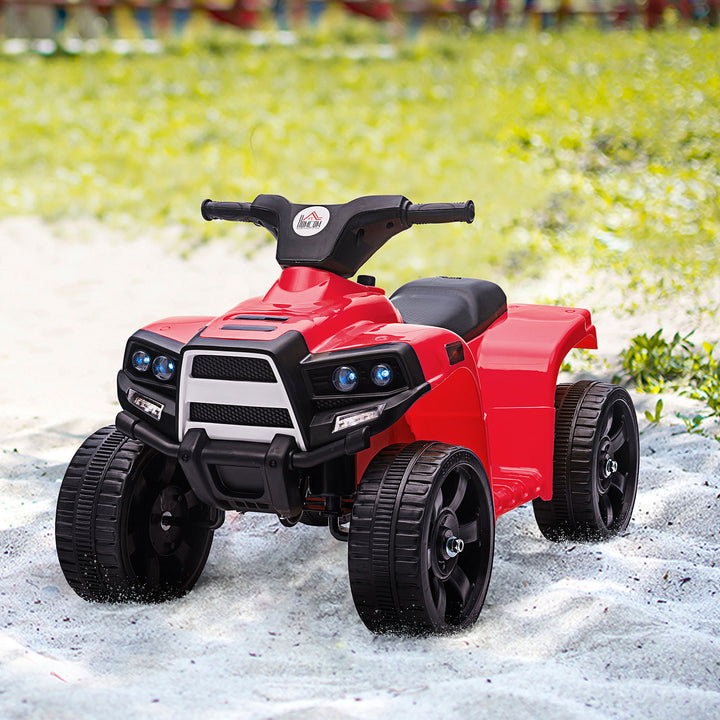 6 V Kids Ride on Cars Quad Bike Electric ATV Toy for Toddlers w/ Headlights Battery Powered for 18-36 months Black+Red