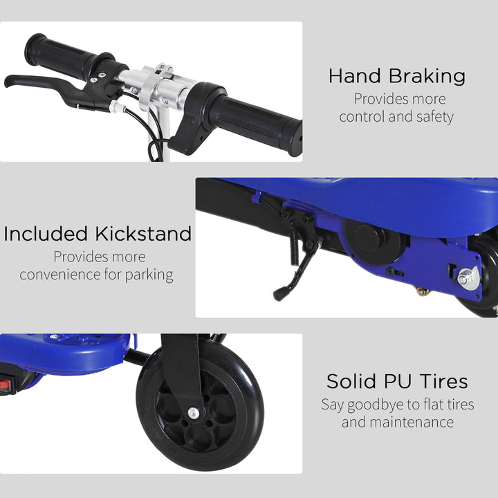 Kids Folding Electric Bike Children E Scooter Ride on Toy 2x12V Recharge Battery 120W Adjustable Height Suitable for 7 - 14 yrs Blue