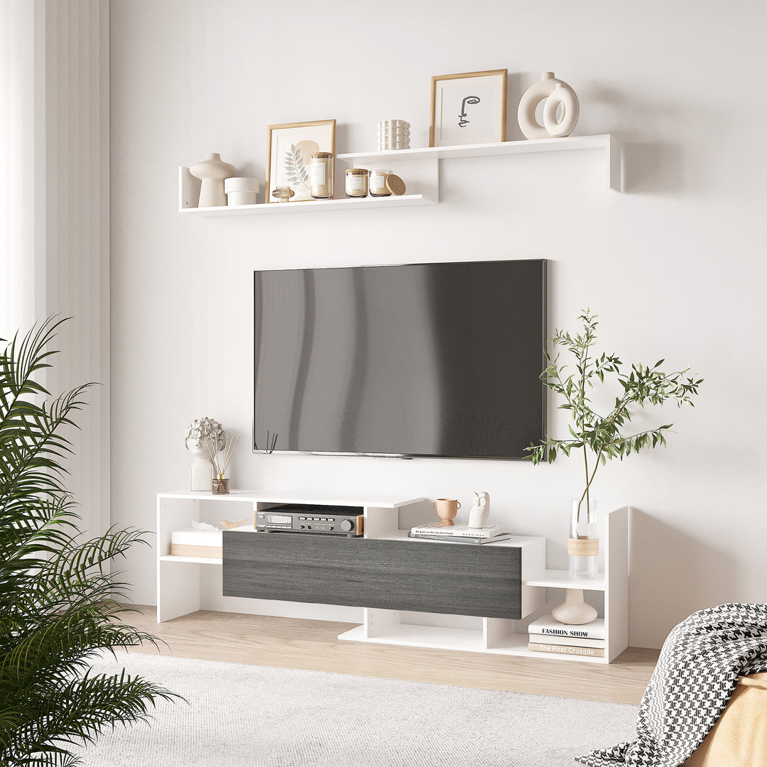 TV Unit with Storage for Wall-Mounted 65" or 50" TVs