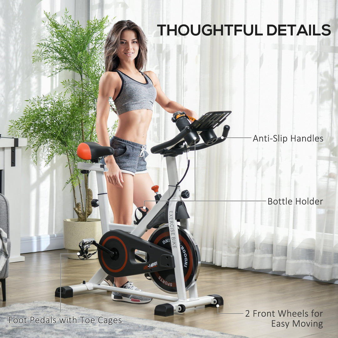 Upright Exercise Bike Indoor Training Cycling Machine Stationary Workout Bicycle w/ Adjustable Resistance Seat Handlebar LCD Display