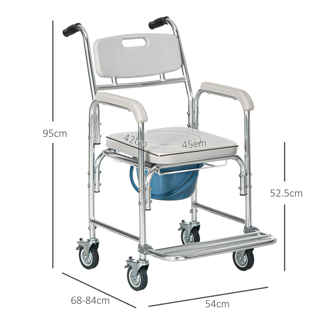 3-in-1 Shower Commode Wheelchair