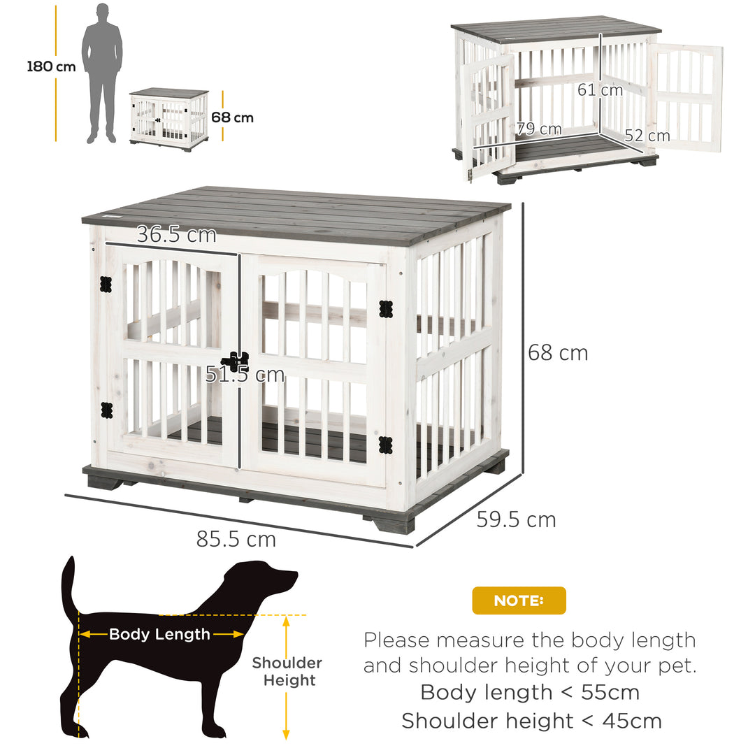 Wooden Dog Crate Furniture Pet Kennel Cage End Table for Small Medium Dogs