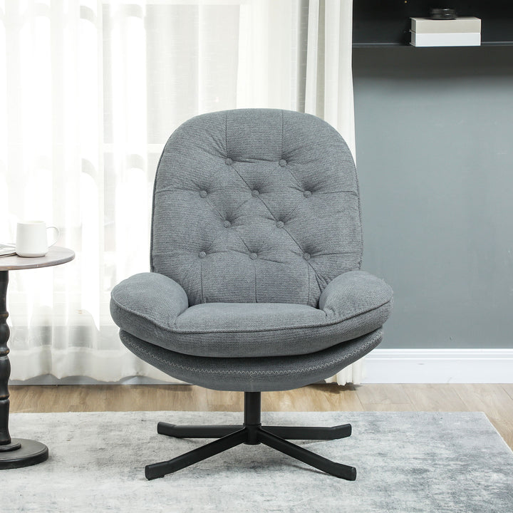 Armchair with 360 Degree Swivel and Wide Padded Seat