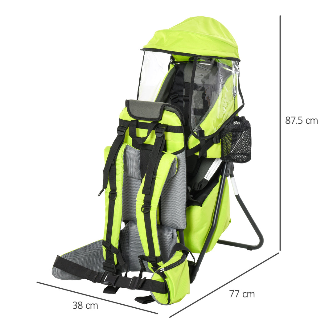 Baby Hiking Backpack Carrier Child Carrier with Ergonomic Hip Seat Detachable Rain Cover Adjustable Straps Stand for Toddler 6-36 Months Green