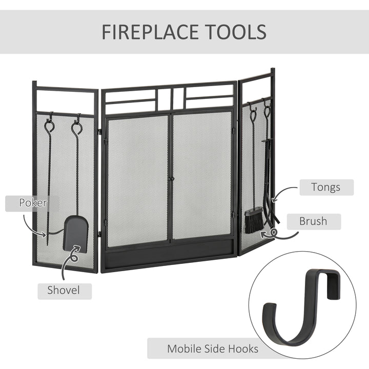 3 Panel Folding Fire Guard